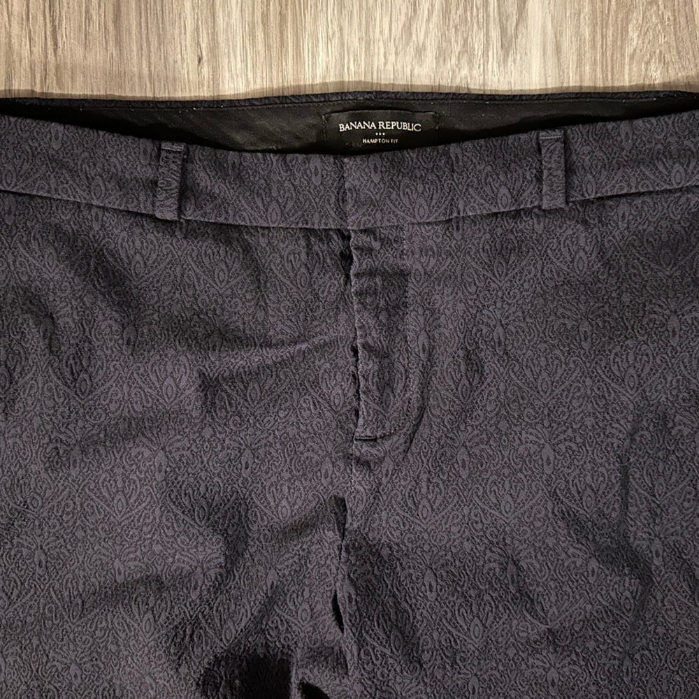 Banana Republic Navy and Black print ankle pants